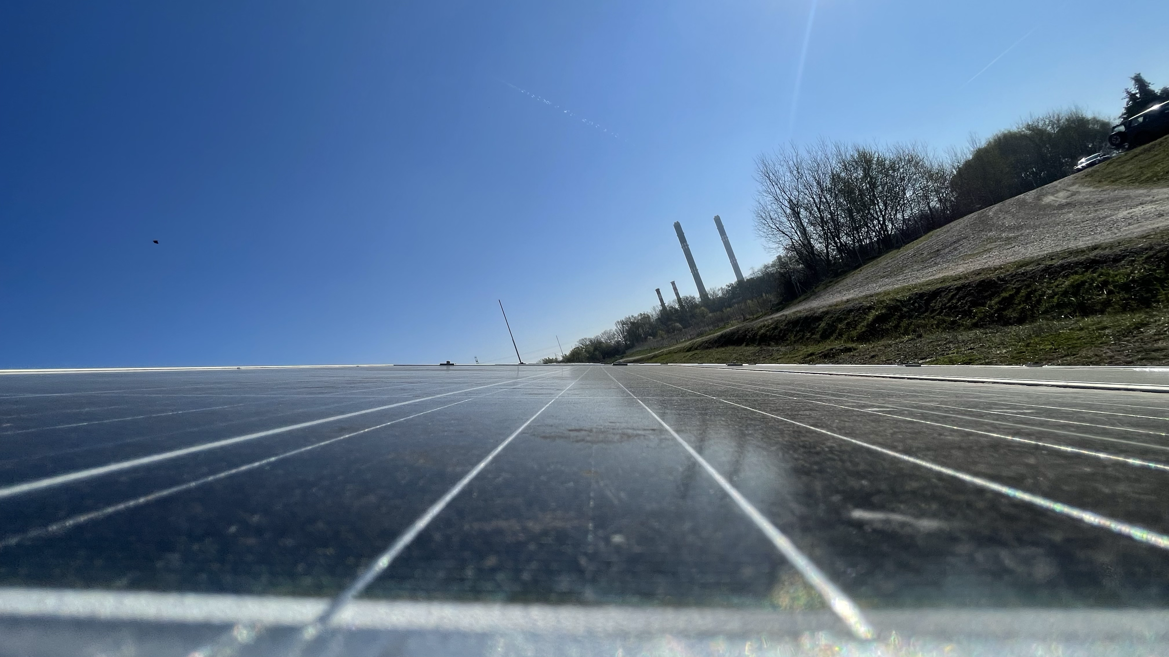 panel flat on ground